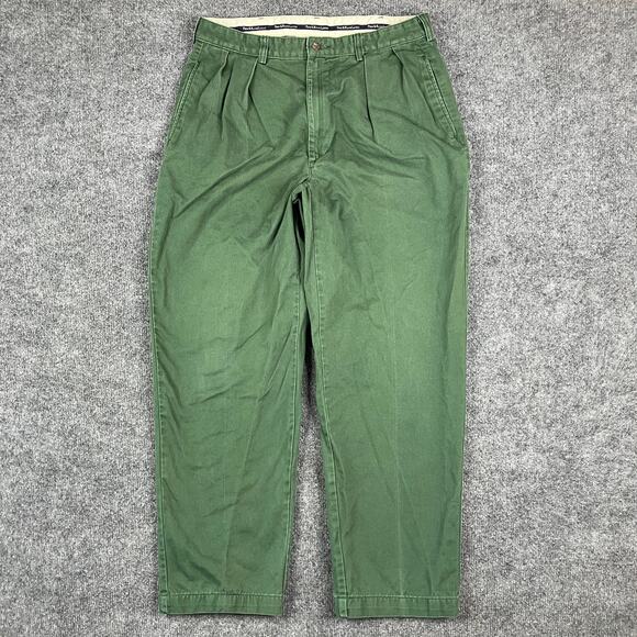 Duck Head Chino Pants Mens Size 34x30 Green Pleated Casual Classic